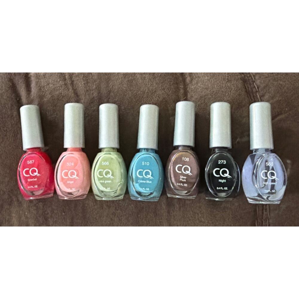 Lot (7) Scherer CQ Nail Polish 0.4 Oz Each (tp)